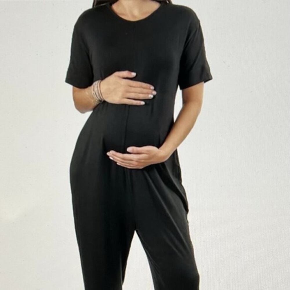 BUMP'N The Jump'n Mama Slouchy Belted romper SS Maternity Jumpsuit S M L NWT